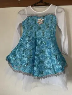 【3/29まで】新品　花柄刺繍ドレス　水色　子ども　ドレス　120cm