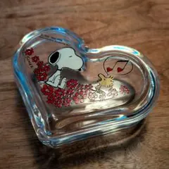 スヌーピー ハート型 ガラス キャニスター 昭和レトロ アンティーク ピーナッツ