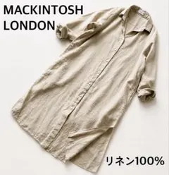 マッキントッシュロンドン リネン100% スキッパーシャツワンピース 長袖 38のサムネイル