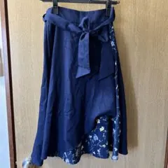 INGNI 花柄切替ラッフルミディ丈スカート イング ベルト