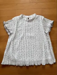 RagOut アベイル・しまむら　ドット柄プリーツブラウス半袖