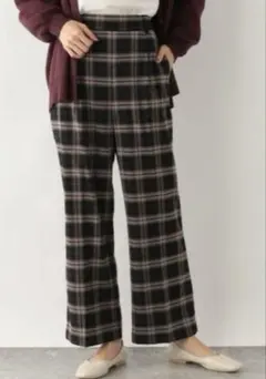 グローバルワーク✩.*˚あったかウツクシルエットストレート柄パンツM②