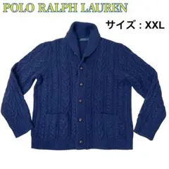 POLO RALPH LAUREN ネイビー カーディガン カシミヤ混 ポロ