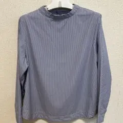 MUJI 無印良品 ストライプ 長袖シャツ L