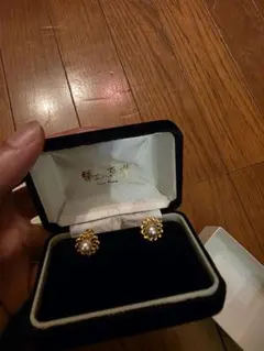 佐藤真珠 パール イヤリング ゴールドカラー