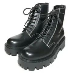 1回のみ着用 ZARA レースアップブーツ 40 ブラック