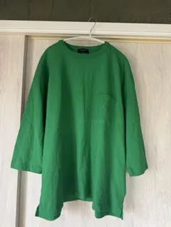 BACK NUMBER グリーン 7分袖Tシャツ XL