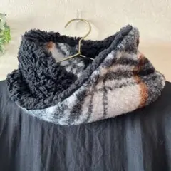 no.2iバイアスチェック柄&やわふわボア☆あったかリバーシブル、お洒落、韓国