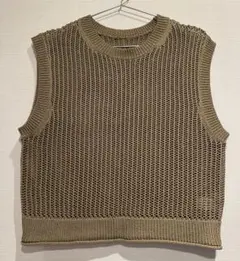 GU ノースリーブ メッシュニット ベージュ