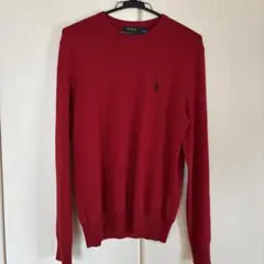 POLO RALFPF LAUREN赤 クルーネック ニットセーター S