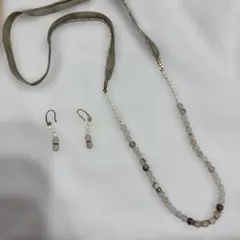 パピヨネ　ネックレス　ピアス　ストーンのサムネイル