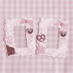 ホイップデコ B8 ペア いちご リボン ピンク トレカケースデコ 量産型