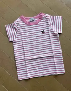 DOUBLE.B Tシャツ サイズ80 ピンク/白ストライプ