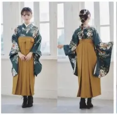 簡易袴セット 白練に牡丹 - メルカリ