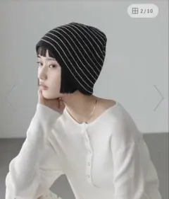 【新品未使用】LOWRYS FARM ボーダーニットビーニー