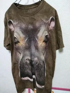 最終価格 派手 カバ Tシャツ レア アニマル柄