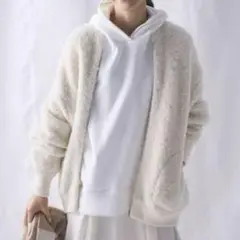 美品　23区　アルパカ　ボアブルゾン　アウター　ホワイト