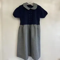 【本日まで】Sayegusa 半袖ワンピース ネイビー・グレー　サイズ9