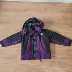 フード付き紫黒中綿コート 130cm