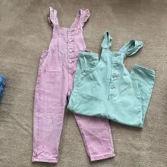 ZARA オーバーオール 100cm 双子コーデ 色違い 2枚セット ザラ