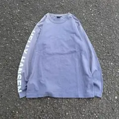 90s HELLY-HANSEN ロンT 茄子紺 鬼フェード 袖プリント メンズ