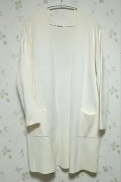 美品 ELLE ロングカーディガンMホワイト