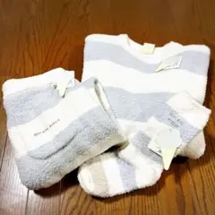 【新品タグ付き】ジェラピケ モコモコ ルームウェア上下＆靴下セット ブルー系