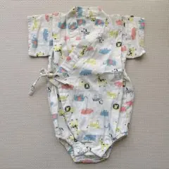 ロンパース　甚平　動物柄　男の子　70cm