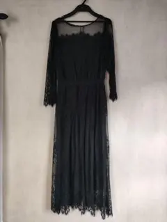 RopePicnic タグ付き新品未使用ブラックレースロングワンピース　M
