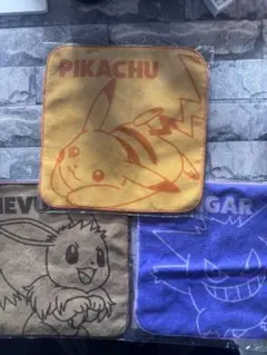 ポケモン ミニタオル 3枚セット ピカチュウ イーブイ　ゲンガー