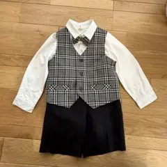 フォーマルスーツ 100cm 110cmグレー・チェック柄
