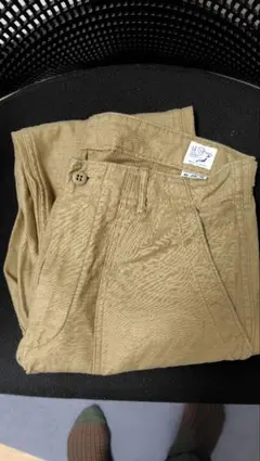 【美品】オアスロウ orslow スリムフィットファティーグパンツ　ベージュ　3のサムネイル
