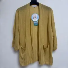 no.1752新品CLOSSHII ニット 7分袖カーディガン イエロー