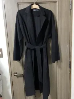 ZARA フェイクスエード チェスターコート ブラック
