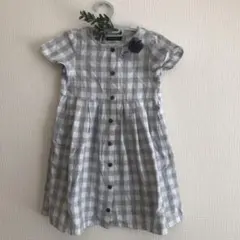 BeBe 半袖ワンピース 120サイズ グレー系チェック