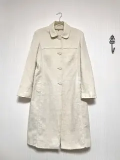 【ヴィンテージ古着】ステンカラーコート 花柄 ホワイト アウター 古着