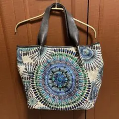 美品】 ほぼ日 いつでもトート ウクライナの花 麻 刺繍 トートバッグ 