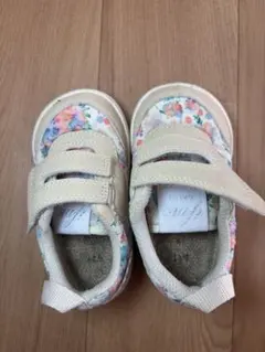 ベビーシューズ 14cm 花柄 女の子 スニーカー ファーストシューズ 保育園
