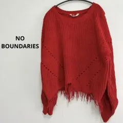NO BOUNDARIES レッドニットセーター XXL レディース