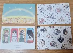 猫とスニーカーなどのポストカード4枚セット