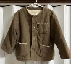 テータテート コーデュロイ ノーカラー ジャケット ブラウン 100センチ