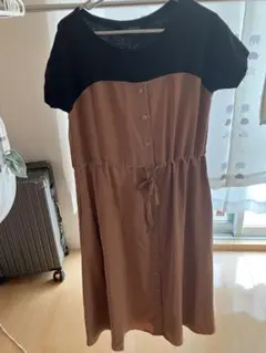 ミルクティー授乳服・マタニティ　半袖マーガレット・ビスチェレイヤード風