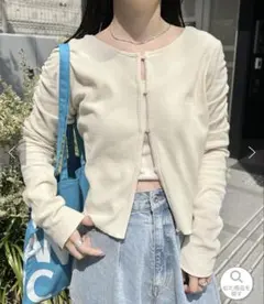 最終値下kastane【初夏まで着れる/前後2WAY】サーマルパフカーディガン