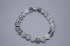 【パワーストーン・ヒーリング】ブラックルチルクオーツ 水晶 数珠ブレスレット