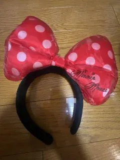 ミニーマウス 水玉カチューシャ 赤 紫 2色セット