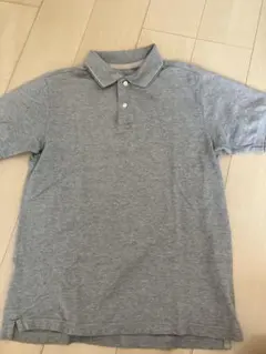 値下げUNIQLOグレー ボタンダウン ポロシャツ 半袖