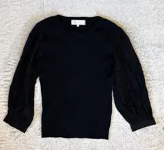 黒のリブ編み長袖トップス ROPE' PICNI 38サイズ