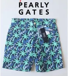 新品【パーリーゲイツ】PLUS COOL ヤシの木柄 ショートパンツ 4(M)