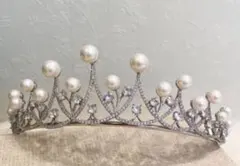 ティアラ エレガント パール シルバー ブライダルアクセサリー