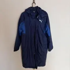 PUMA フード付きネイビー/ブルー ベンチコート 160